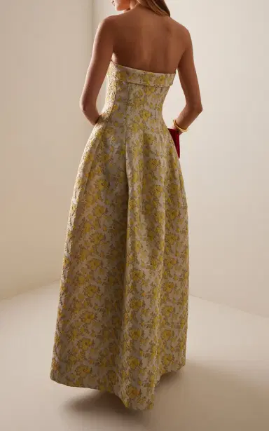 SIMKHAI Octavia Floral-Jacquard Gown | Thumbnail 4 SIMKHAI Octavia Floral-Jacquard Gown | Thumbnail 4