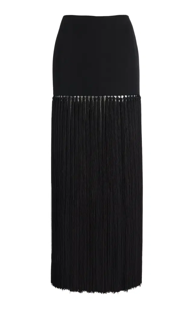 Michael Kors Collection Tassel-Detailed Wool Gabardine Midi Skirt