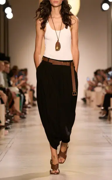 Michael Kors Collection Draped Stretch-Tissue Wool Crepe Culottes | Thumbnail 4