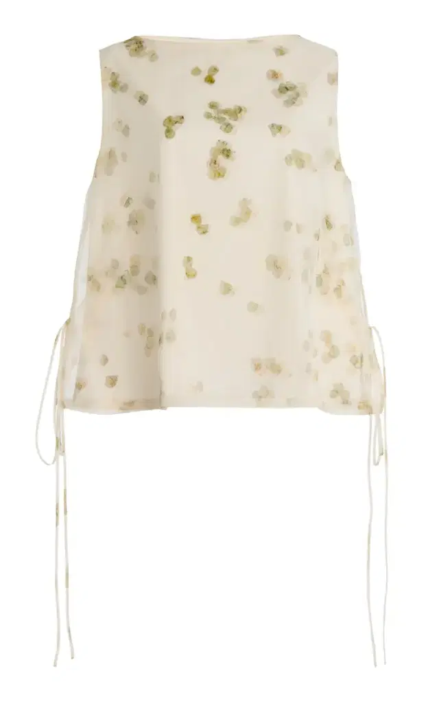Altuzarra Siggi Tie-Detailed Stretch-Cotton Top