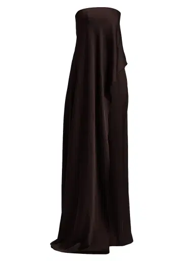 Halston Women's Sonia Crepe Strapless Jumpsuit - Chocolat | Thumbnail 1