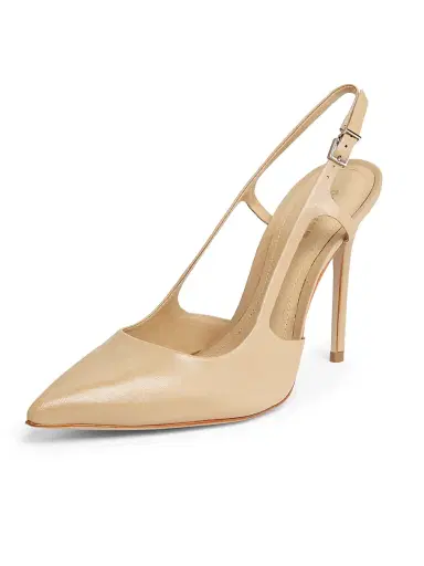 Schutz Women's Boris 0MM Leather Slingback Pumps - Light Beige | Thumbnail 2