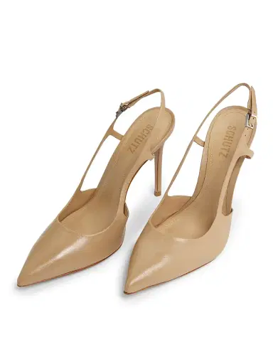 Schutz Women's Boris 0MM Leather Slingback Pumps - Light Beige | Thumbnail 4