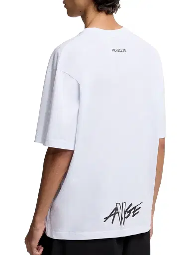 Moncler Genius Men's Moncler x A$AP Rocky Crew Neck T-Shirts in Cotton - White | Thumbnail 3