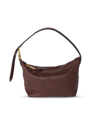 Miu Miu Women's Nappa Leather Top Handle Bag - Dark Brown | Thumbnail 1 Miu Miu Women's Nappa Leather Top Handle Bag - Dark Brown | Thumbnail 1