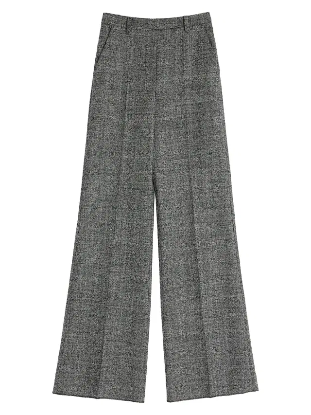 Valentino Garavani Women's Wool Mouliné Pants - White Black