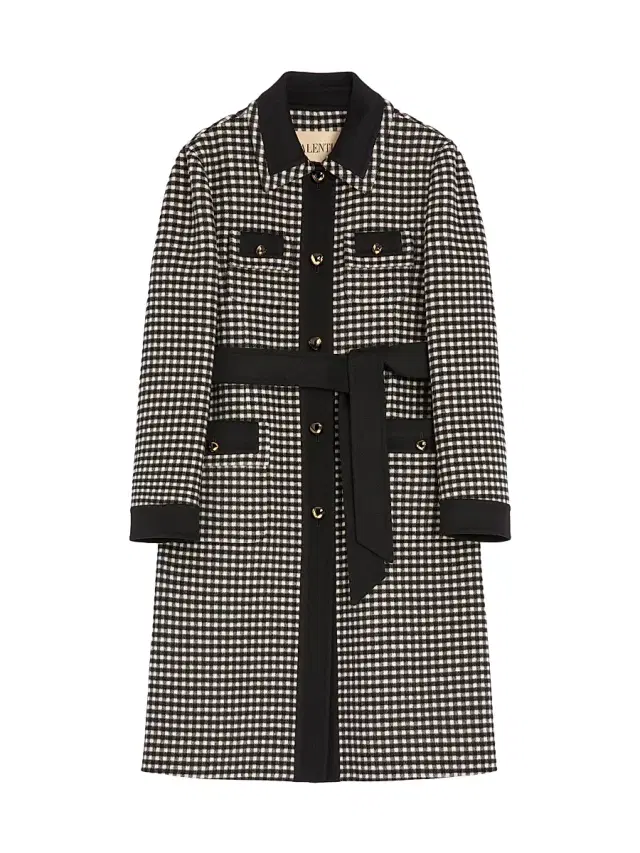Valentino Garavani Women's Micro Vichy Coat - Black