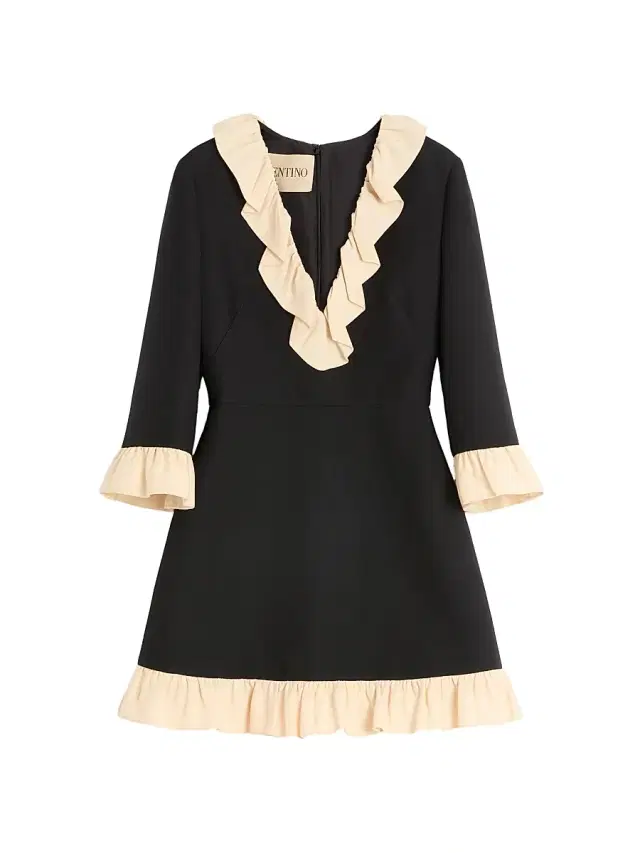 Valentino Garavani Women's Crepe Couture Short Dress - Black Multi