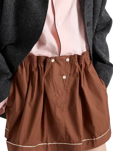 Prada Women's Cotton Miniskirt - Brown | Thumbnail 3 Prada Women's Cotton Miniskirt - Brown | Thumbnail 3