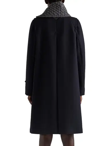 Prada Women's Single-Breasted Double Loden Coat - Blue | Thumbnail 4 Prada Women's Single-Breasted Double Loden Coat - Blue | Thumbnail 4