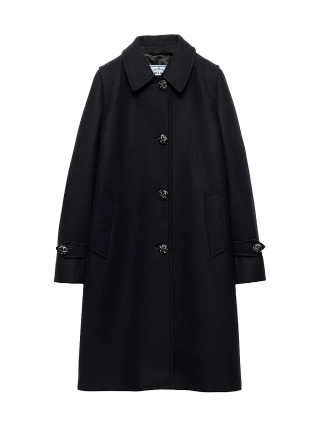 Women's Single-Breasted Double Loden Coat - Blue