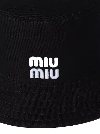 Miu Miu Women's Drill Bucket Hat - Black | Thumbnail 2