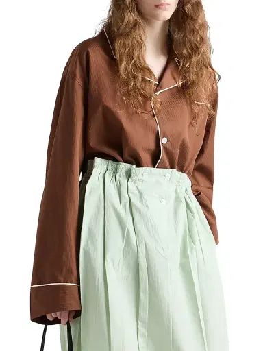 Prada Women's Cotton Shirt - Brown | Thumbnail 2 Prada Women's Cotton Shirt - Brown | Thumbnail 2