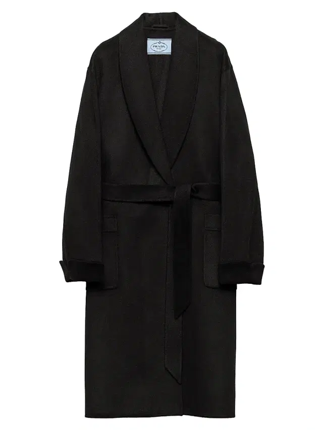 Prada Women's Single-Breasted Double Cashwool Coat - Black