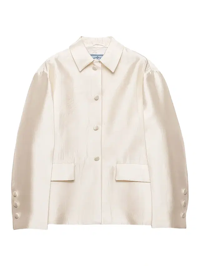 Women's Single Breasted Silk and Wool Jacket - White