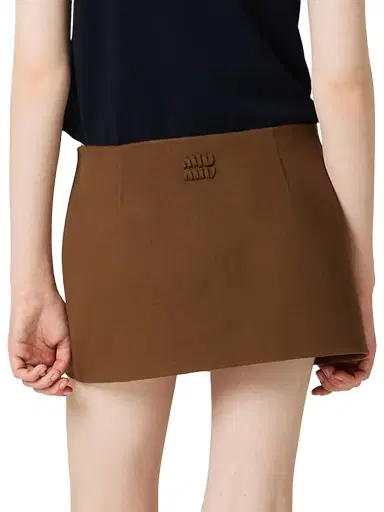 Miu Miu Women's Double Cashmere Miniskirt | Thumbnail 3 Miu Miu Women's Double Cashmere Miniskirt | Thumbnail 3