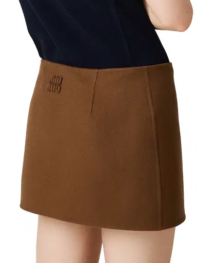 Miu Miu Women's Double Cashmere Miniskirt - Brown - Size 4 | Thumbnail 4