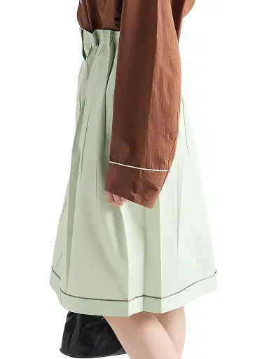 Prada Women's Cotton Midi Skirt - Green | Thumbnail 3 Prada Women's Cotton Midi Skirt - Green | Thumbnail 3