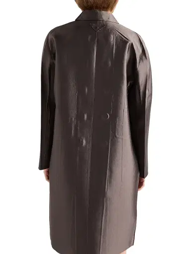 Prada Women's Double-Breasted Wool and Silk Coat - Grey | Thumbnail 3 Prada Women's Double-Breasted Wool and Silk Coat - Grey | Thumbnail 3