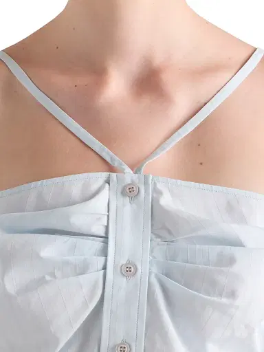 Prada Women's Cotton Crop Top - Blue | Thumbnail 4