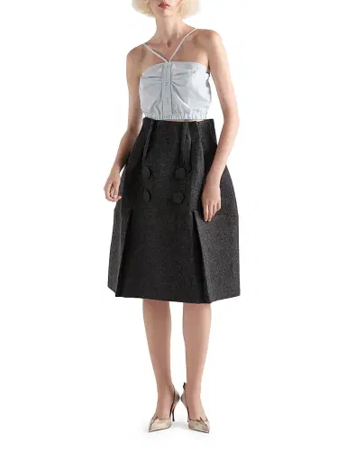 Prada Women's Cotton Crop Top - Blue | Thumbnail 5