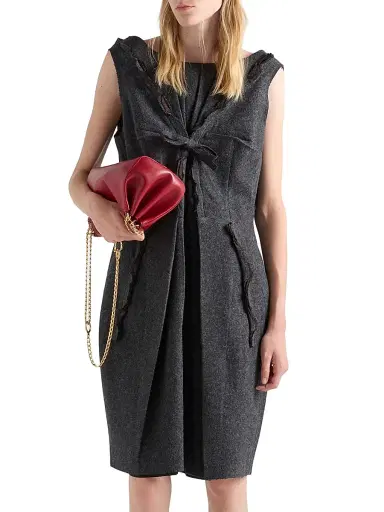 Prada Women's Shetland Wool Dress - Grey | Thumbnail 2