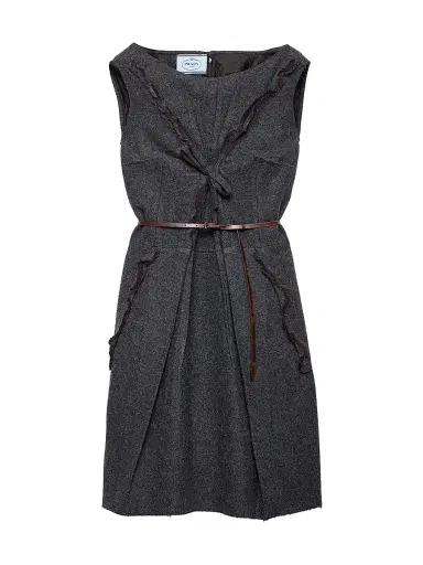 Prada Women's Shetland Wool Dress - Grey | Thumbnail 1