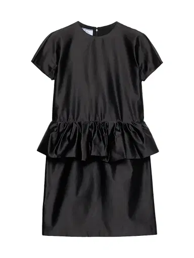 Prada Women's Duchesse Silk Mini-Dress - Black | Thumbnail 1 Prada Women's Duchesse Silk Mini-Dress - Black | Thumbnail 1