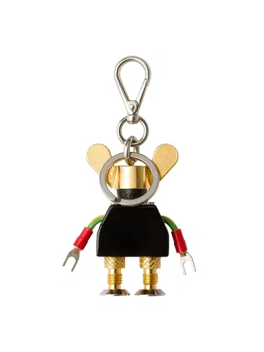 Prada Women's Plexiglas and Saffiano Leather Robot Keyring Charm - Black | Thumbnail 2