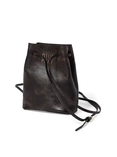 Miu Miu Women's Nappa Leather Pouch - Brown | Thumbnail 2 Miu Miu Women's Nappa Leather Pouch - Brown | Thumbnail 2