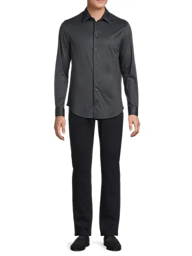 Emporio Armani Men's Five-Pocket Twill Pants - Navy - Size 36 | Thumbnail 2