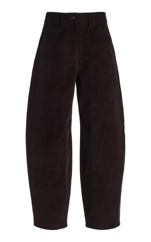 Cotton Corduroy Barrel Pants