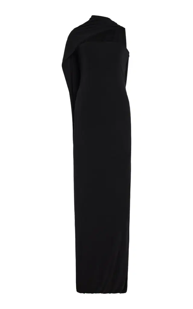 Corsica Draped Cape Jersey Maxi Dress