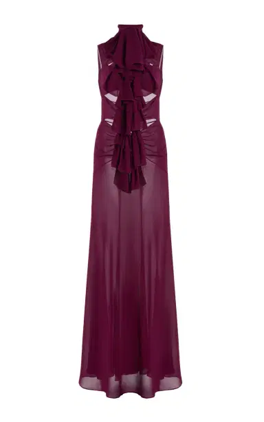 Alaïa Bow-Detailed Georgette Maxi Dress | Thumbnail 1