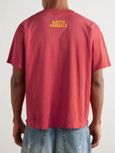SAINT Mxxxxxx Logo-Print Distressed Cotton-Jersey T-Shirt - Men | Thumbnail 4
