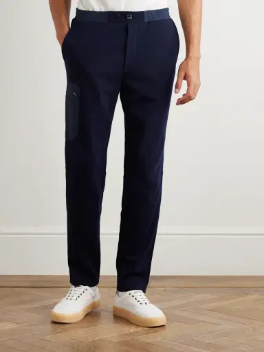 Sease Straight-Leg Shell-Trimmed Wool-Blend Drawstring Trousers - Men | Thumbnail 3