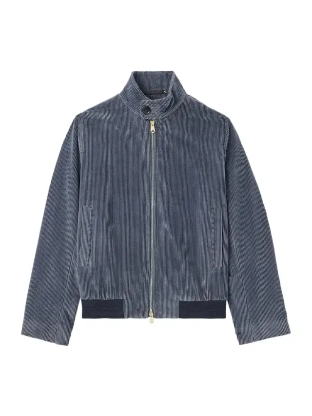 Blue Cotton-Corduroy Bomber Jacket - Men