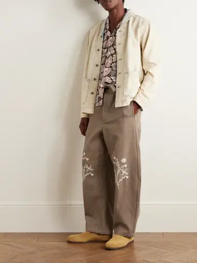 Kartik Research Fauji Belted Embellished Embroidered Cotton-Twill Wide-Leg Trousers - Men | Thumbnail 2 Kartik Research Fauji Belted Embellished Embroidered Cotton-Twill Wide-Leg Trousers - Men | Thumbnail 2