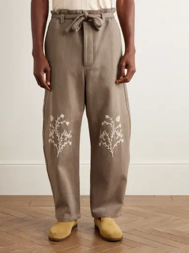 Kartik Research Fauji Belted Embellished Embroidered Cotton-Twill Wide-Leg Trousers - Men | Thumbnail 3 Kartik Research Fauji Belted Embellished Embroidered Cotton-Twill Wide-Leg Trousers - Men | Thumbnail 3