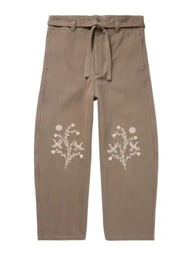 Kartik Research Fauji Belted Embellished Embroidered Cotton-Twill Wide-Leg Trousers - Men | Thumbnail 1 Kartik Research Fauji Belted Embellished Embroidered Cotton-Twill Wide-Leg Trousers - Men | Thumbnail 1