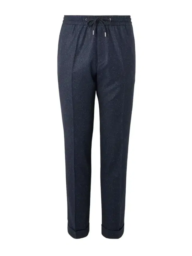Tapered Wool-Blend Drawstring Suit Trousers - Men