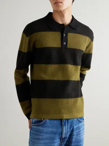NN07 Rugby 60017 Striped Wool Polo Shirt - Men | Thumbnail 3