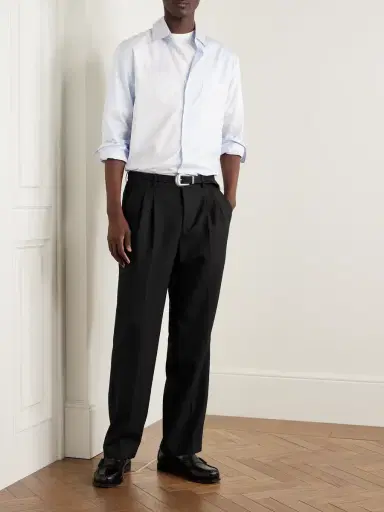 MR P. Edward Straight-Leg Pleated Woven Trousers - Men | Thumbnail 2