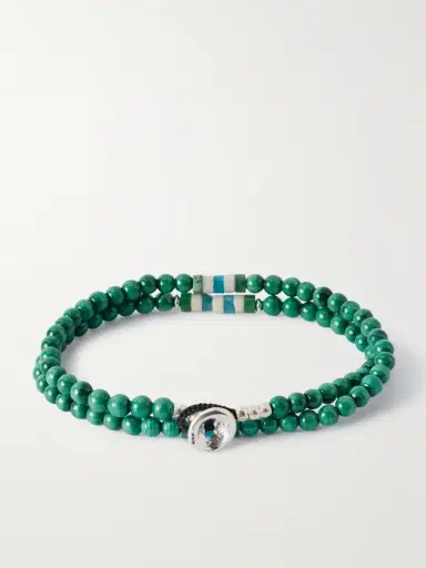 Mikia Sterling Silver Malachite Bracelet - Men | Thumbnail 3