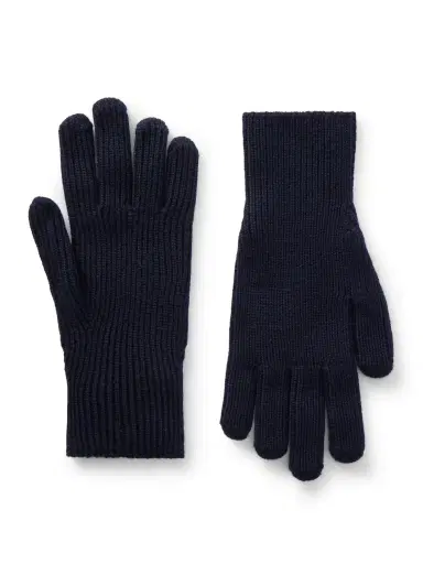 Moncler Logo-Appliquéd Ribbed Virgin Wool Gloves - Men | Thumbnail 1