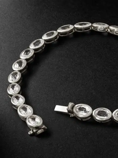 SHAY 18-Karat Blackened Gold Topaz Tennis Bracelet - Men | Thumbnail 3