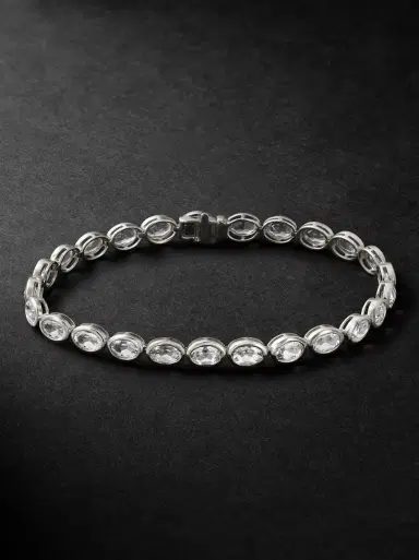 SHAY 18-Karat Blackened Gold Topaz Tennis Bracelet - Men | Thumbnail 1