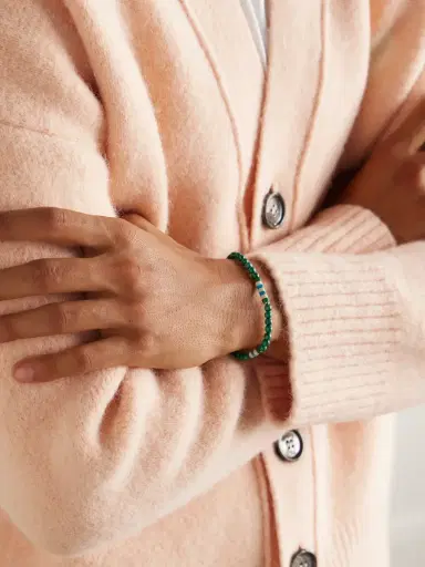Mikia Sterling Silver Malachite Bracelet - Men | Thumbnail 2