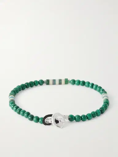Mikia Sterling Silver Malachite Bracelet - Men | Thumbnail 3