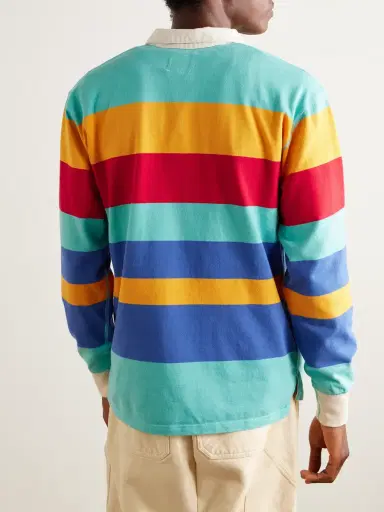 Drake's Striped Cotton-Jersey Polo Shirt - Men | Thumbnail 3